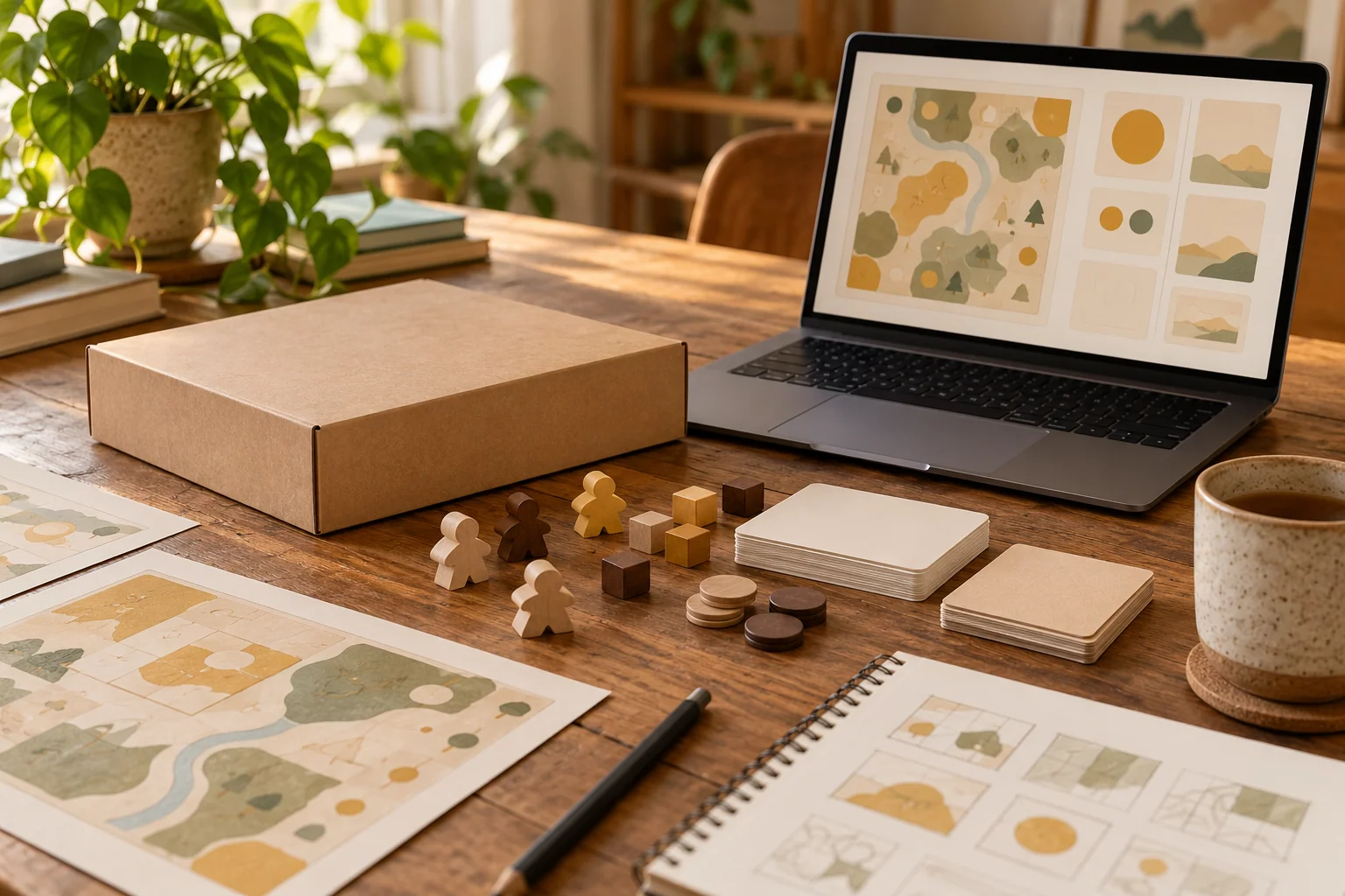 Detalhe de peças, cartas e materiais de um jogo de tabuleiro Detalhe de peças, cartas e materiais de um jogo de tabuleiro