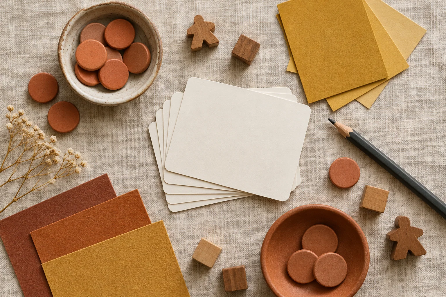 Composição de materiais e cores para desenhar um catálogo de jogos